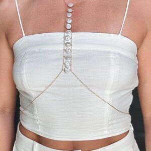 Women's Bali Beach Cotton Crop Top | Sets | White